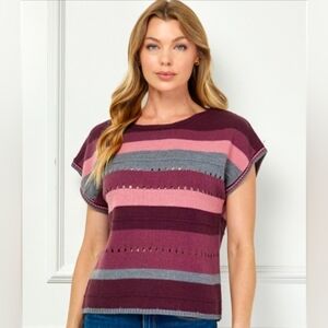 Elegant Women's Striped Knit Top